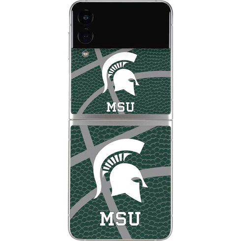Michigan State University Green Basketball Galaxy Z Flip3 5G Skin