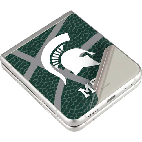 Michigan State University Green Basketball Galaxy Z Flip3 5G Skin