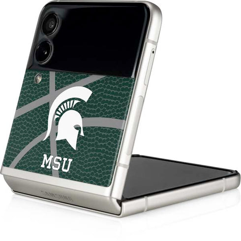 Michigan State University Green Basketball Galaxy Z Flip3 5G Skin