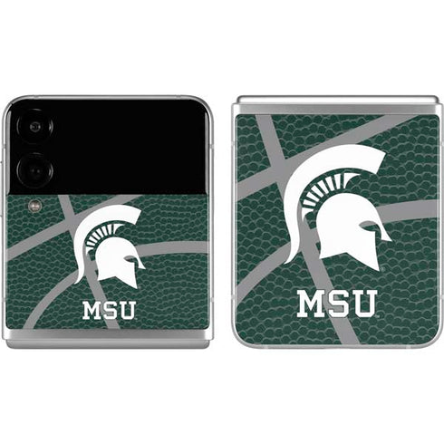 Michigan State University Green Basketball Galaxy Z Flip4 5G Skin