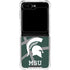 Michigan State University Green Basketball Galaxy Z Flip5 5G Clear Case