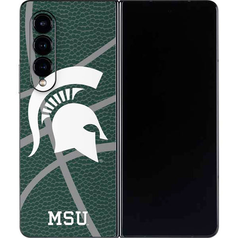 Michigan State University Green Basketball Galaxy Z Fold4 5G Skin