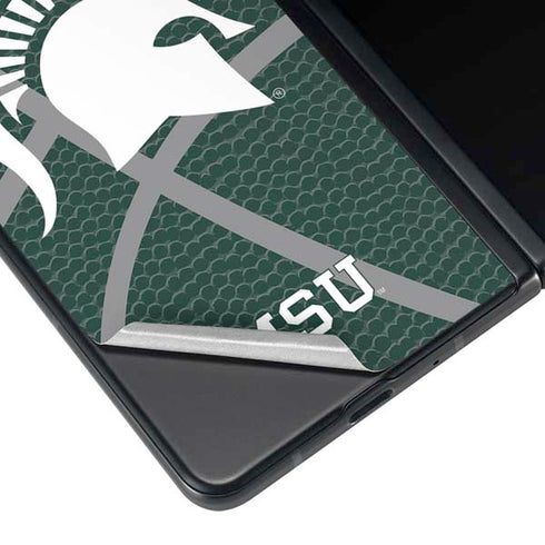 Michigan State University Green Basketball Galaxy Z Fold4 5G Skin