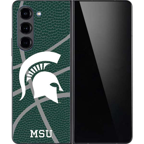 Michigan State University Green Basketball Galaxy Z Fold5 5G Skin