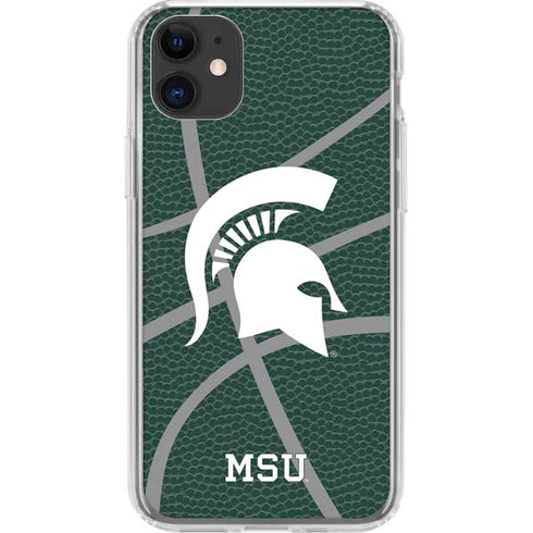 Michigan State University Green Basketball iPhone 11 Clear Case