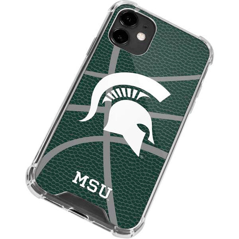 Michigan State University Green Basketball iPhone 12 Mini Clear Case