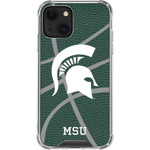 Michigan State University Green Basketball iPhone 13 Clear Case
