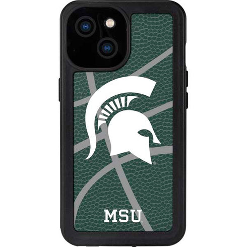 Michigan State University Green Basketball iPhone 13 Mini Waterproof Case