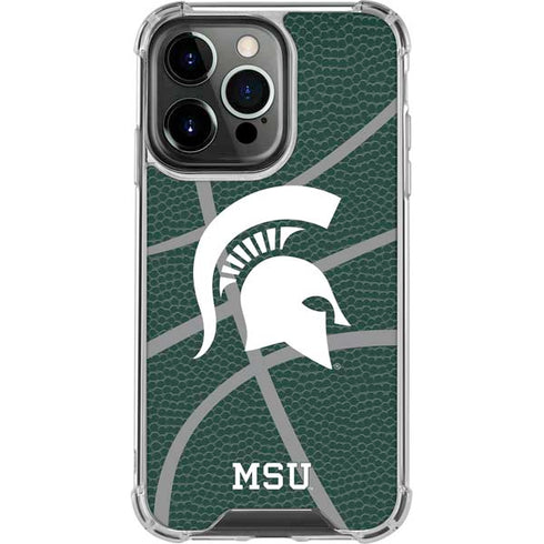 Michigan State University Green Basketball iPhone 13 Pro Clear Case