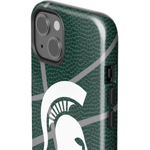 Michigan State University Green Basketball iPhone 15 Plus Impact Case