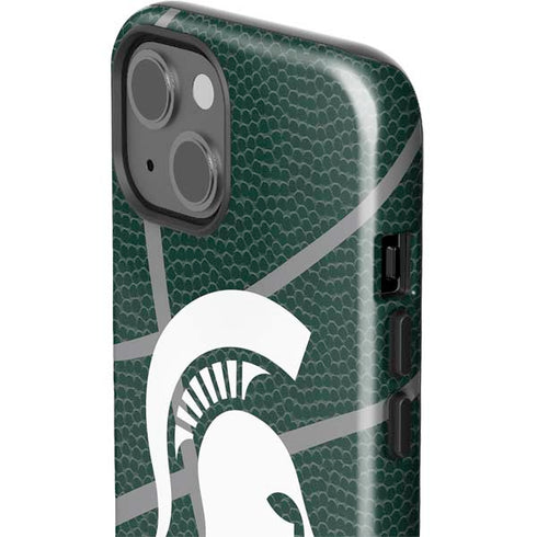 Michigan State University Green Basketball iPhone 15 Impact Case