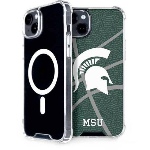 Michigan State University Green Basketball iPhone 15 Plus MagSafe Case