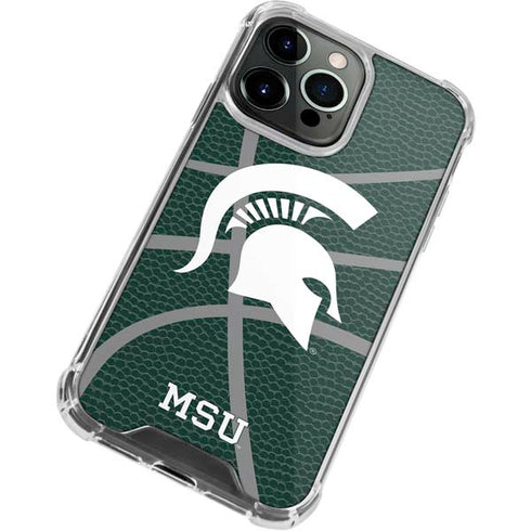 Michigan State University Green Basketball iPhone 14 Pro Clear Case