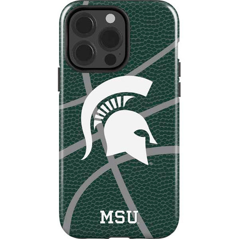 Michigan State University Green Basketball iPhone 15 Pro Impact Case