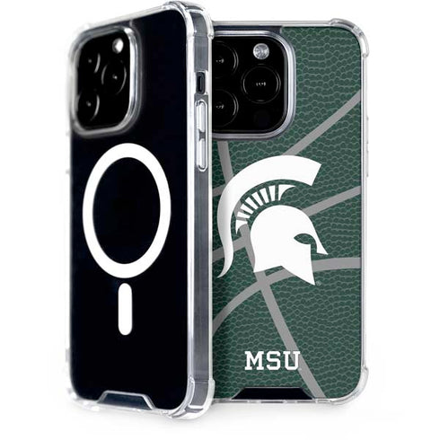 Michigan State University Green Basketball iPhone 14 Pro MagSafe Case