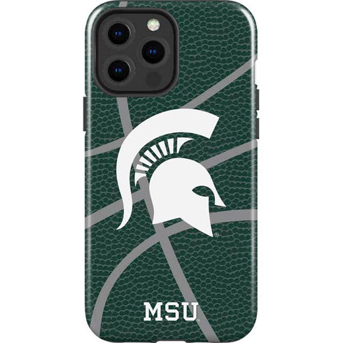 Michigan State University Green Basketball iPhone 15 Pro Max Impact Case