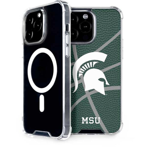 Michigan State University Green Basketball iPhone 15 Pro Max MagSafe Case