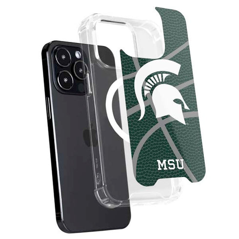 Michigan State University Green Basketball iPhone 15 Pro Max MagSafe Case