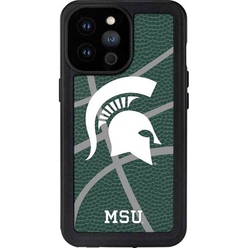 Michigan State University Green Basketball iPhone 14 Pro Max Waterproof Case