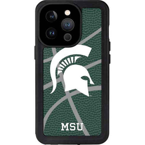 Michigan State University Green Basketball iPhone 14 Pro Waterproof Case