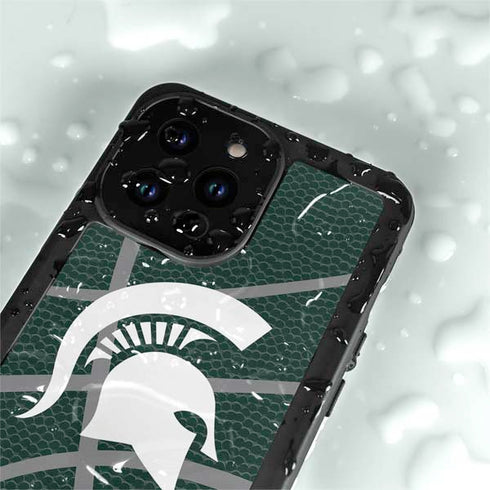 Michigan State University Green Basketball iPhone 14 Pro Waterproof Case