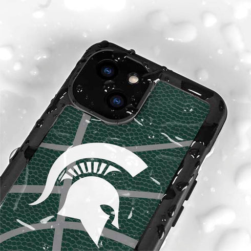 Michigan State University Green Basketball iPhone 15 Plus Waterproof Case