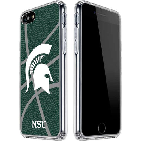 Michigan State University Green Basketball iPhone SE (2nd & 3rd Gen) Clear Case