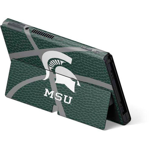 Michigan State University Green Basketball Nintendo Switch OLED (2021) Skin
