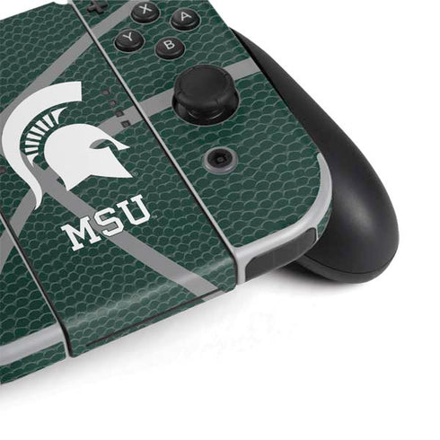 Michigan State University Green Basketball Nintendo Switch OLED (2021) Skin