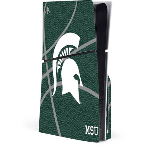 Michigan State University Green Basketball PS5 Slim Disk Console Skin