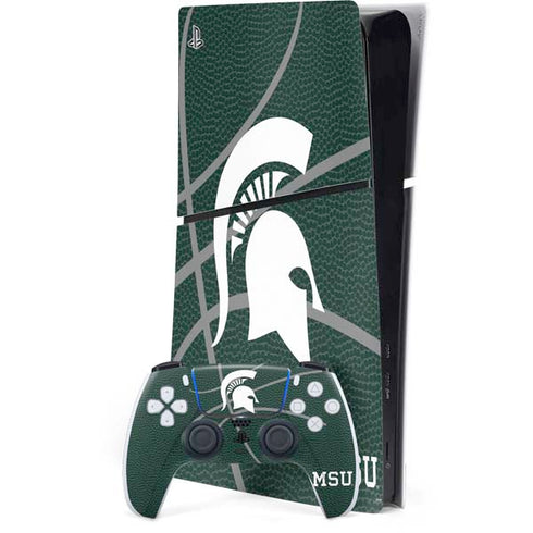 Michigan State University Green Basketball PS5 Slim Digital Edition Bundle Skin