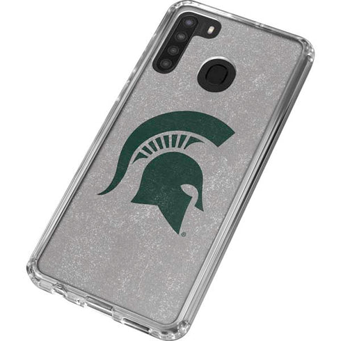 Michigan State University Grey Spartans Logo Galaxy A21 Clear Case