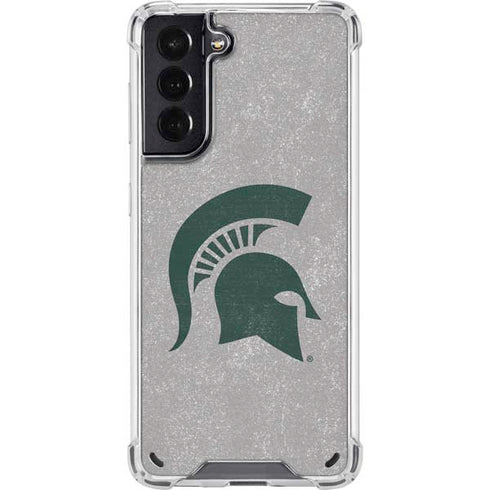 Michigan State University Grey Spartans Logo Galaxy S21 5G Clear Case