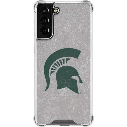 Michigan State University Grey Spartans Logo Galaxy S21 FE Clear Case