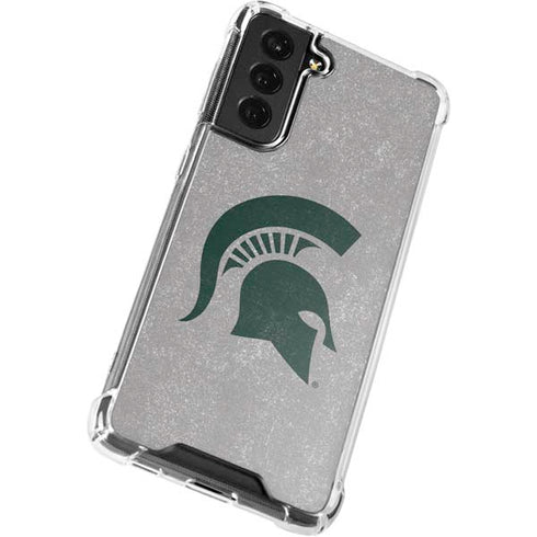 Michigan State University Grey Spartans Logo Galaxy S21 FE Clear Case