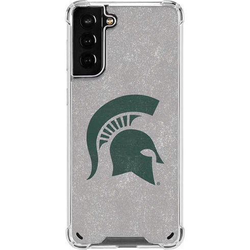 Michigan State University Grey Spartans Logo Galaxy S21 Plus 5G Clear Case