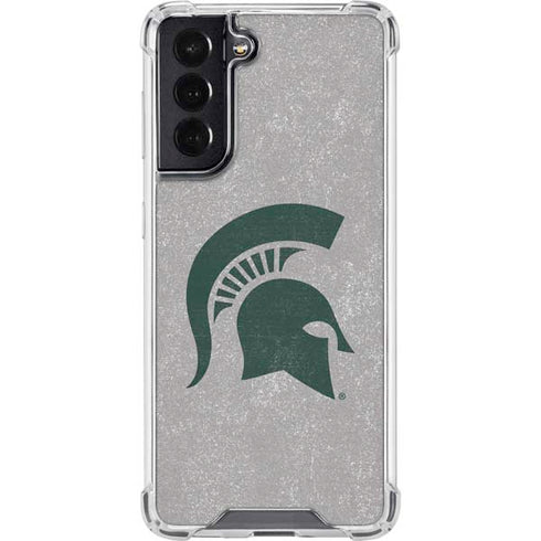 Michigan State University Grey Spartans Logo Galaxy S22 Clear Case