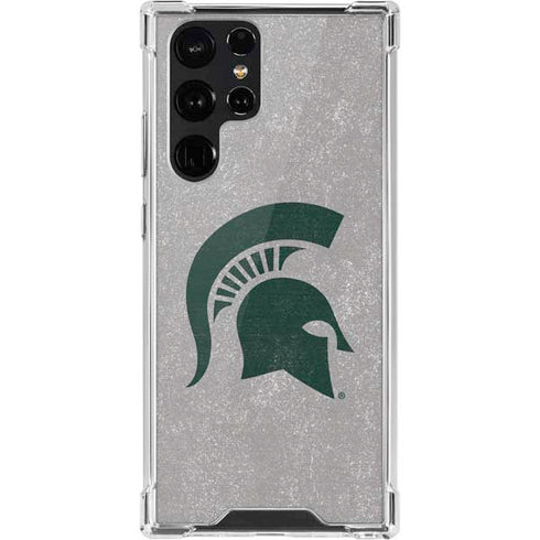 Michigan State University Grey Spartans Logo Galaxy S22 Ultra Clear Case