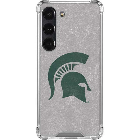 Michigan State University Grey Spartans Logo Galaxy S23 Clear Case