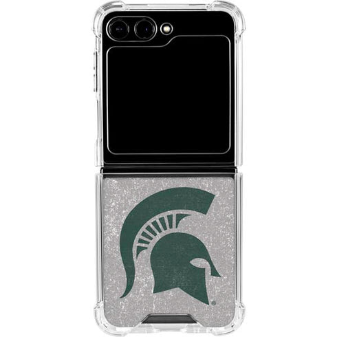 Michigan State University Grey Spartans Logo Galaxy Z Flip5 5G Clear Case