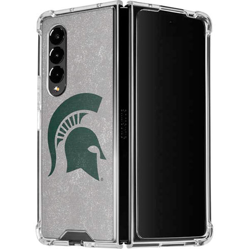 Michigan State University Grey Spartans Logo Galaxy Z Fold4 5G Clear Case