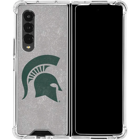 Michigan State University Grey Spartans Logo Galaxy Z Fold4 5G Clear Case