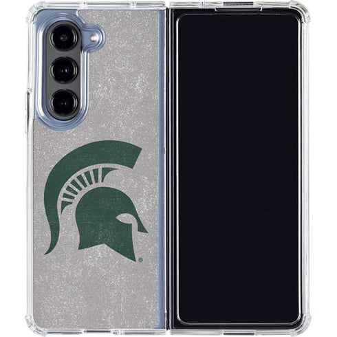Michigan State University Grey Spartans Logo Galaxy Z Fold5 5G Clear Case