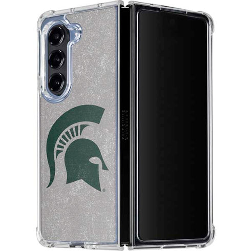 Michigan State University Grey Spartans Logo Galaxy Z Fold5 5G Clear Case