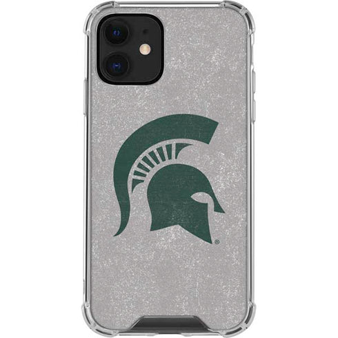 Michigan State University Grey Spartans Logo iPhone 12 Clear Case