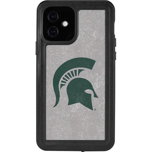 Michigan State University Grey Spartans Logo iPhone 12 Waterproof Case