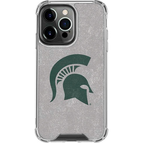Michigan State University Grey Spartans Logo iPhone 13 Pro Clear Case