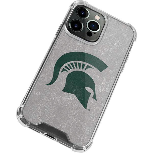 Michigan State University Grey Spartans Logo iPhone 13 Pro Clear Case