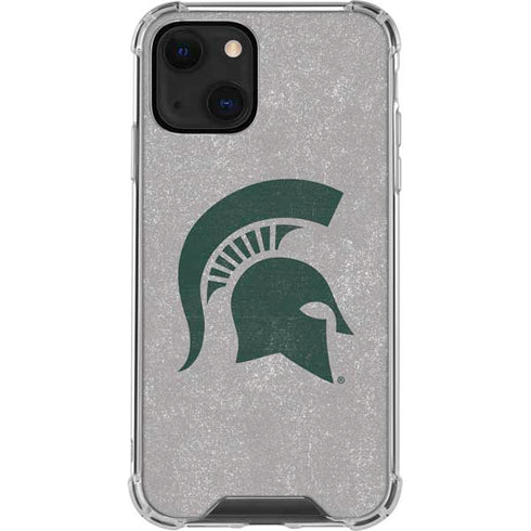 Michigan State University Grey Spartans Logo iPhone 14 Clear Case