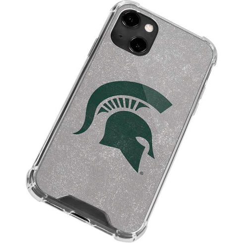 Michigan State University Grey Spartans Logo iPhone 14 Clear Case